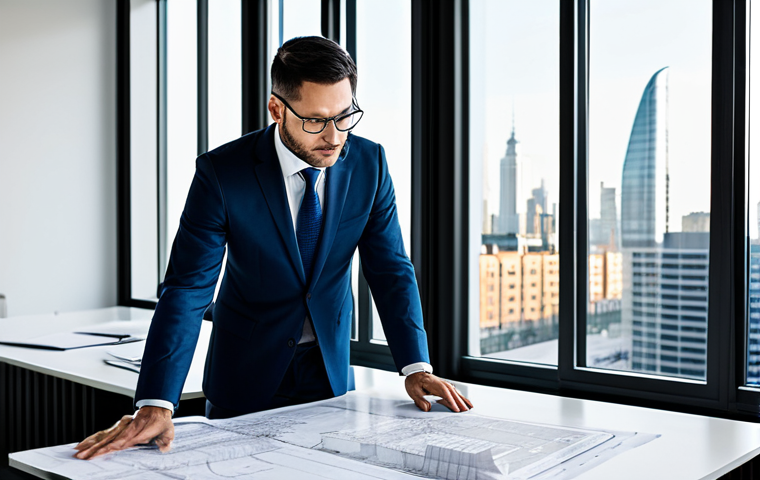 Modern Office Scene**
"A professional architect, fully clothed in a modest, tailored suit, reviewing blueprints in a brightly lit, modern office. Large windows overlook a cityscape. Perfect anatomy, correct proportions, well-formed hands, proper finger count, natural pose. Safe for work, appropriate content, professional photography, high quality, clean background."
**